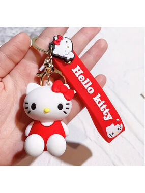 Sanrio Hello Kitty 3D Silicone Keychain - Classic Red Bow & Dress